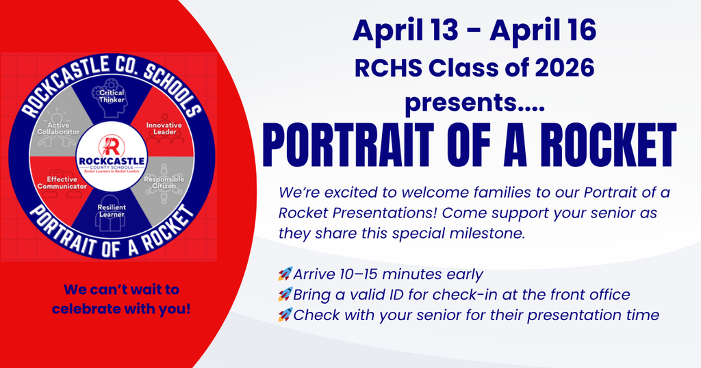 A wheel shaped graphic showcases six positive learner characteristics against a red background.  The flyer announces presentations open to parents. 