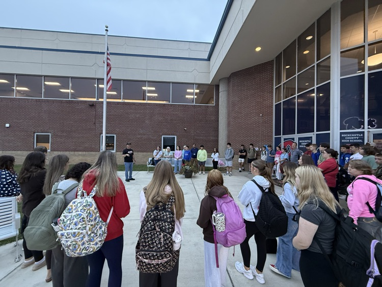 Students participate in See You at the Pole.  
