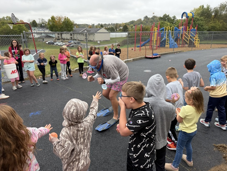 water balloons at Mr. Brown 