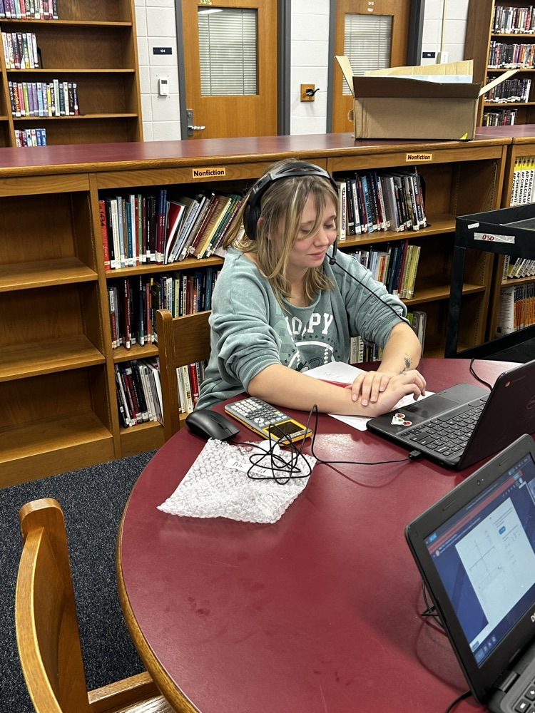 Student working at computer 