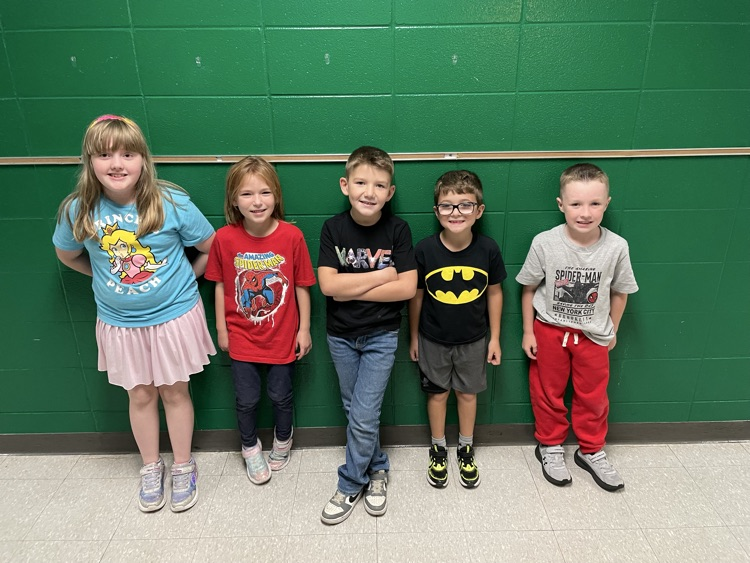 Our Mustangs are superheroes who choose to be drug free! Today, we wore our superhero shirts to celebrate Red Ribbon Week! 