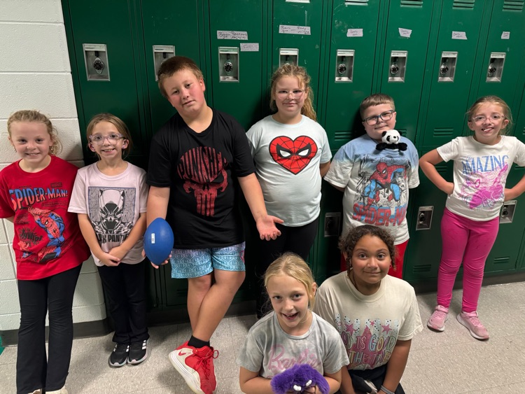 Our Mustangs are superheroes who choose to be drug free! Today, we wore our superhero shirts to celebrate Red Ribbon Week! 