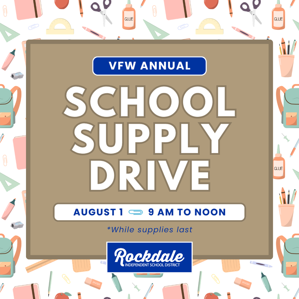 School Supply Drive August 1st, 9AM to Noon