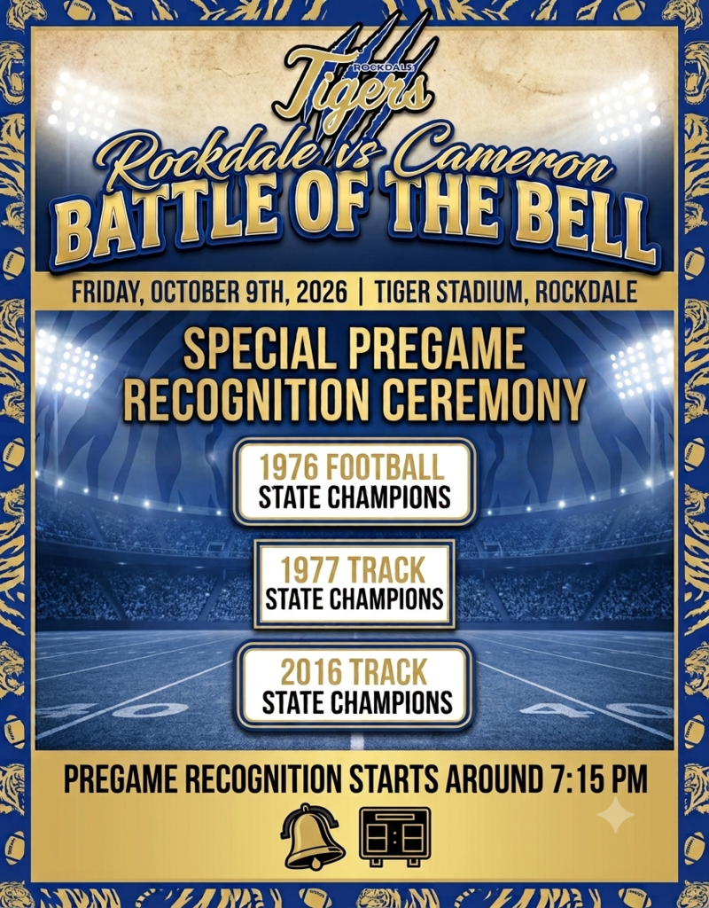 Rockdale vs. Cameron Battle of the Bell pregame ceremony
