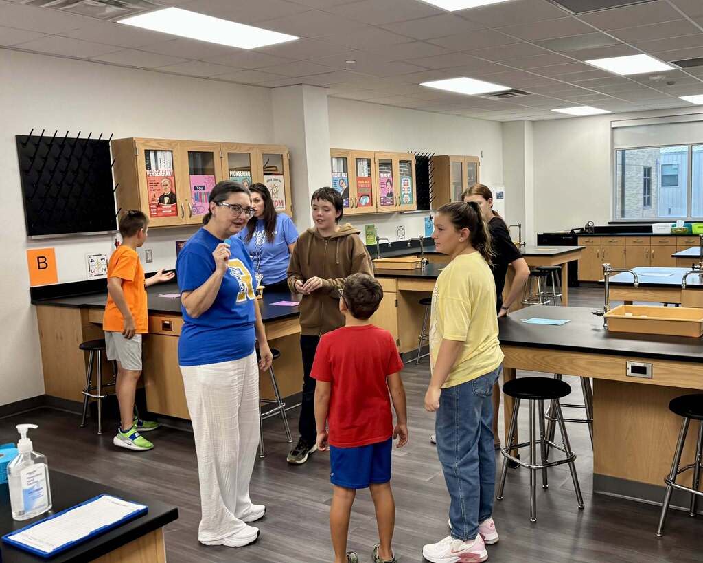 Students and teachers in a classroom
