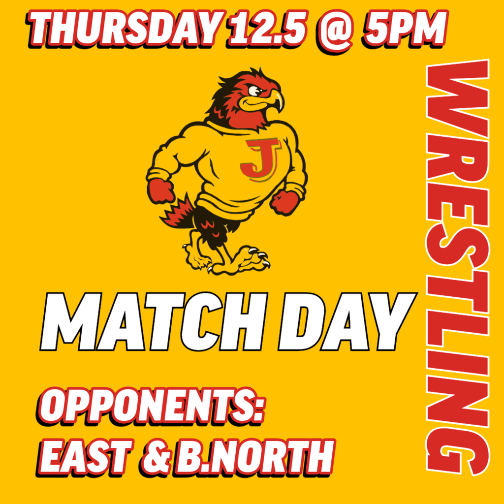 WRESTLING MATCH 12.5 AT 5PM. OPPONENTS ARE EAST & B. NORTH. Doors open at 4:30pm
