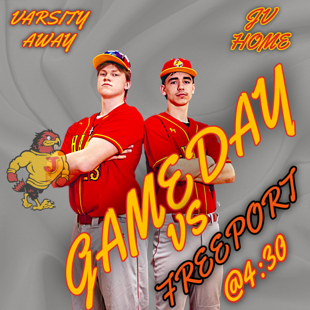 Baseball will face off against Freeport today! 📅 Game Time: Both games are at 4:30 PM. Varsity: Playing at away @ Freeport JV: Playing home LET’S GO J-HAWKS!!!