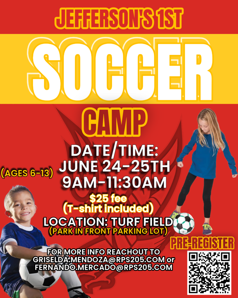 JHS soccer camp June 24th-25th 9am-11:30am