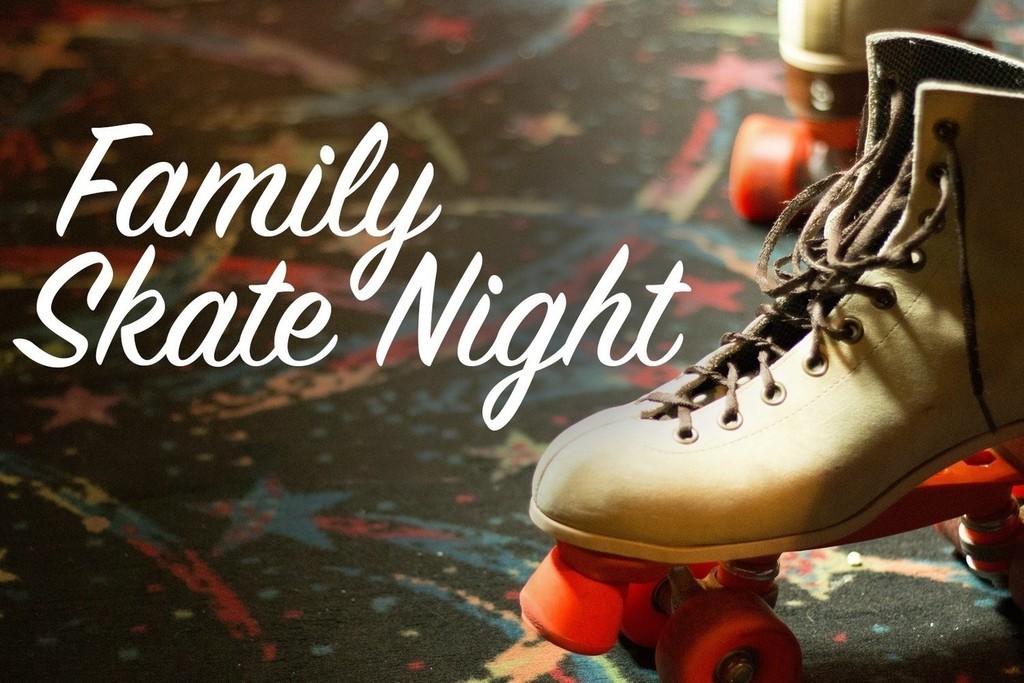 Family skate night with roller skate