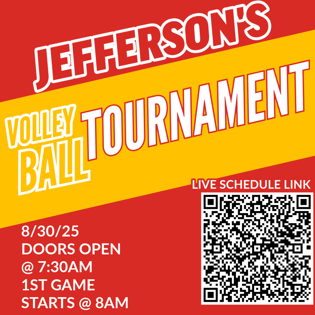 girls volleyball tournament. 8/30/25. starts at 8am. Doors open @730am