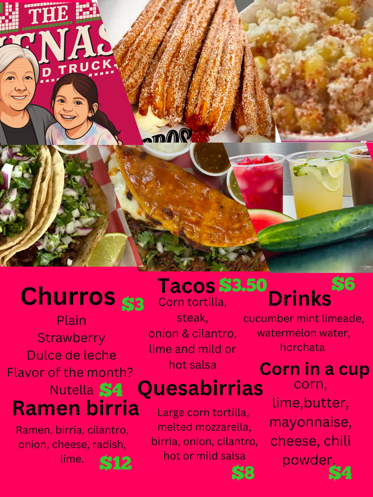 The Nenas Food Truck Menu