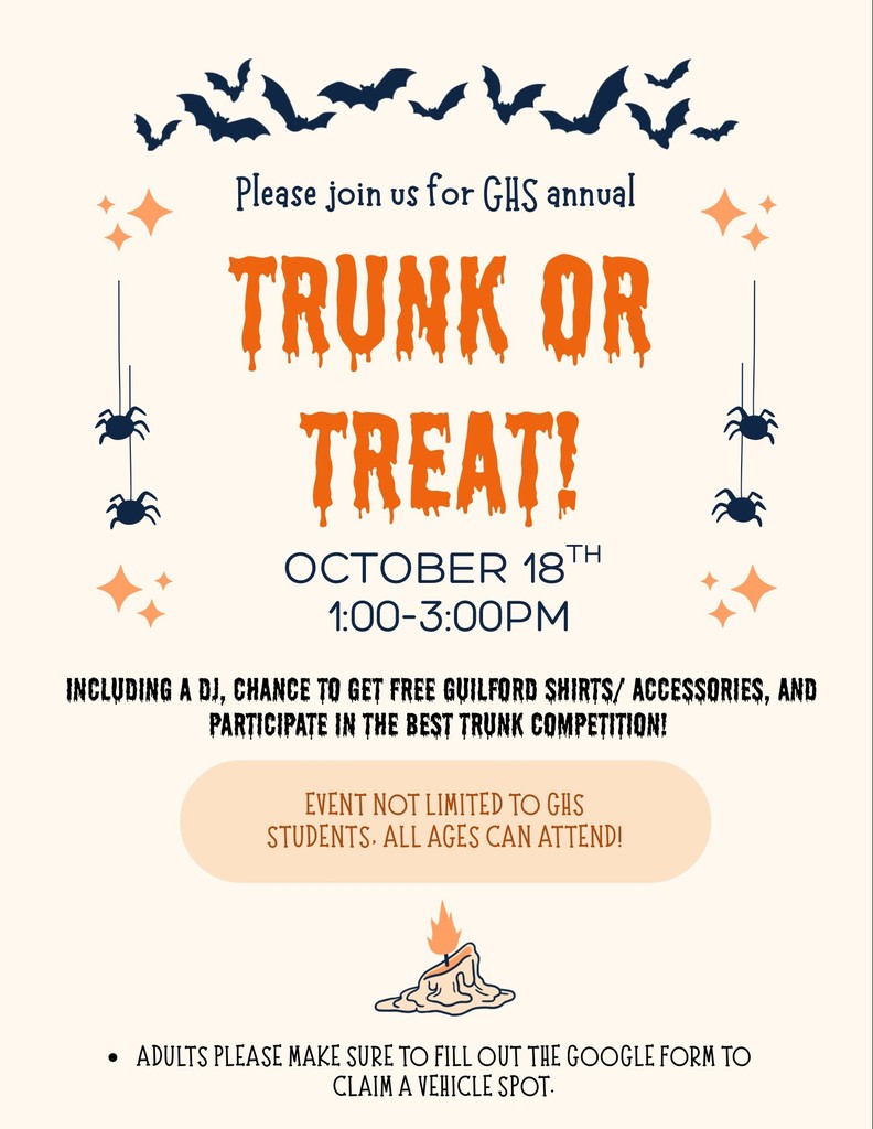 GHS Trunk or Treat, Saturday 10/18/25 1:00-3:00, GHS Parking Lot