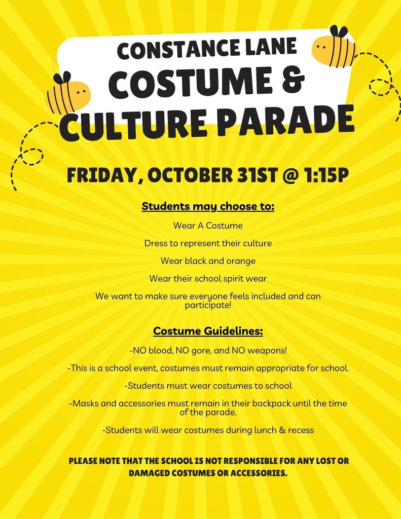 Costume and Culture Parade Flyer