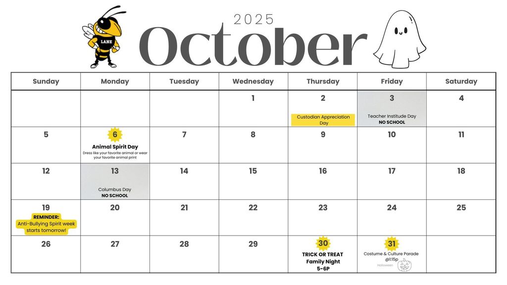 October Calendar 