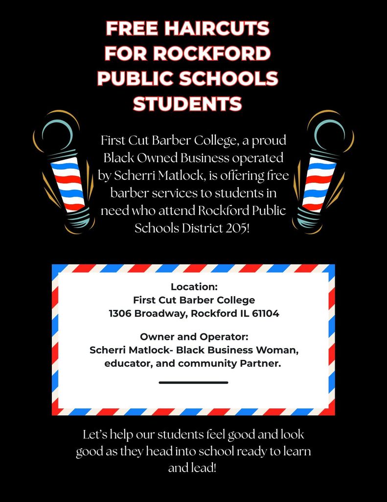 Free Haircuts for Rockford Public Schools District 205 Students 