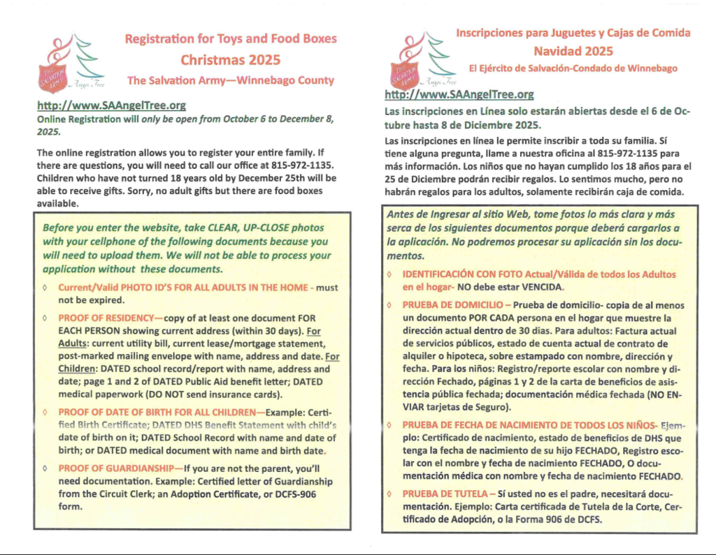 Salvation Army Holiday Toys and Food Boxes