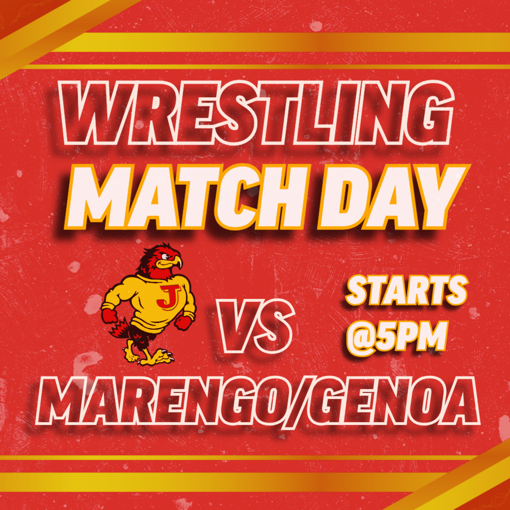 WRESTLING MATCH DAY VS MARENGO AND GENOA AT 5PM