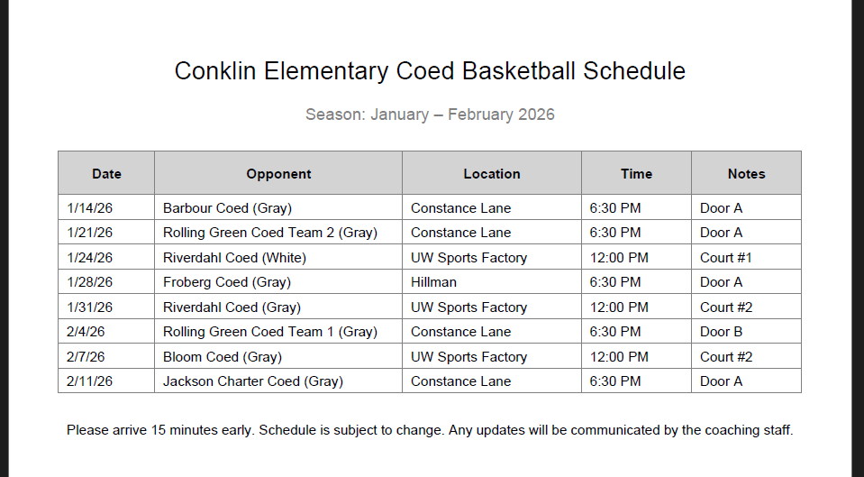 Conklin athletics