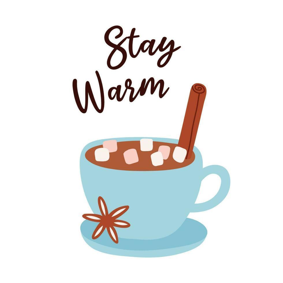 Stay warm with pic of hot chocolate with marshmellows