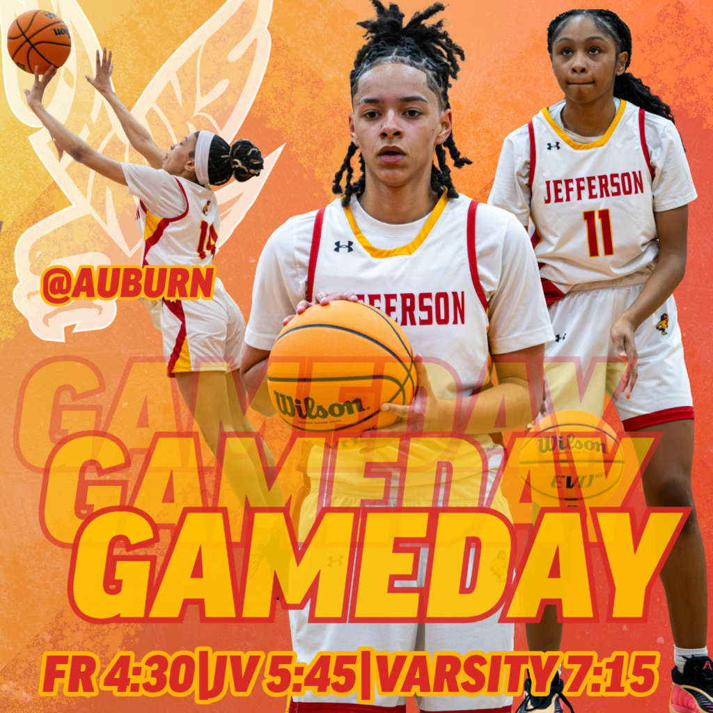 🏀 GAMEDAY | Girls Basketball 🏀 🟥🟨 J-Hawks on the road! 🟥🟨 📍 Away at Auburn  🕟 FR: 4:30 PM 🕠 JV: 5:45 PM 🕖 Varsity: 7:15 PM  Let’s bring the energy and represent Jefferson with pride! Fly With Us!  —  🏀 DÍA DE PARTIDO | Baloncesto Femenil 🏀 🟥🟨 ¡Las J-Hawks de visita! 🟥🟨 📍 En Auburn  🕟 FR: 4:30 PM 🕠 JV: 5:45 PM 🕖 Varsity: 7:15 PM  ¡Vamos J-Hawks! ¡A competir con orgullo y corazón!  #FlyWithUs #VuelaConNosotros
