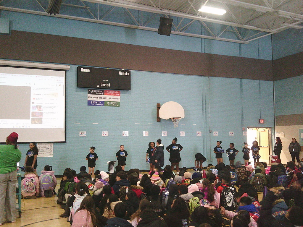 Whitehead Cheerleaders showing off their skills.