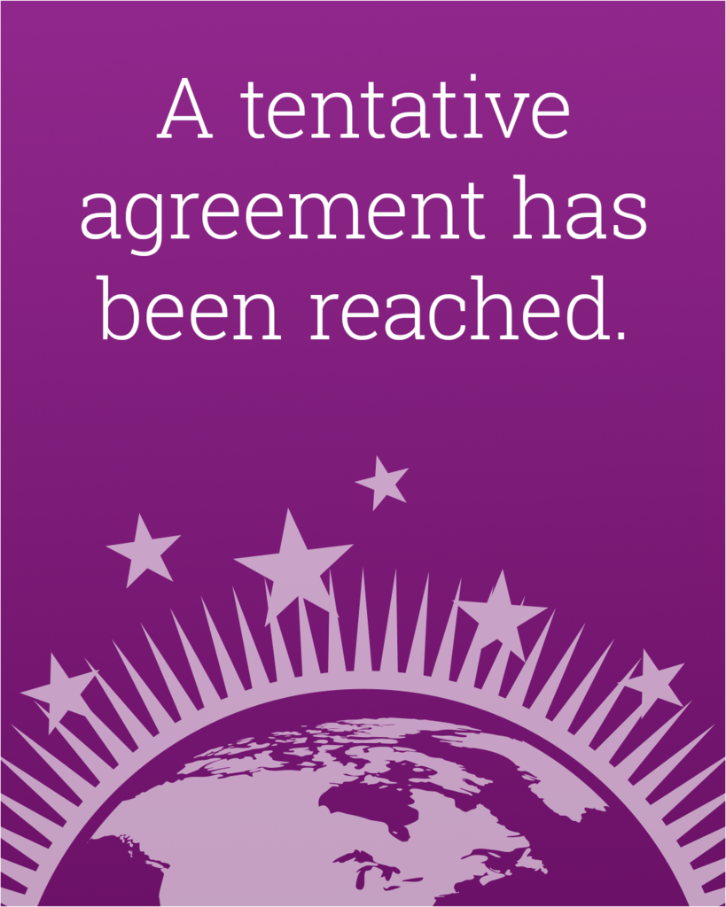 A tentative agreement has been reached