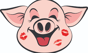 Pig with kiss marks