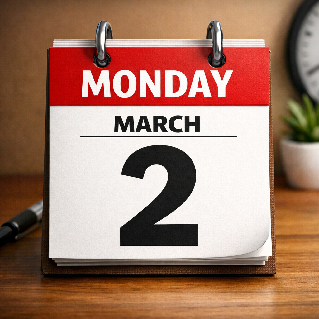 Monday, March 2