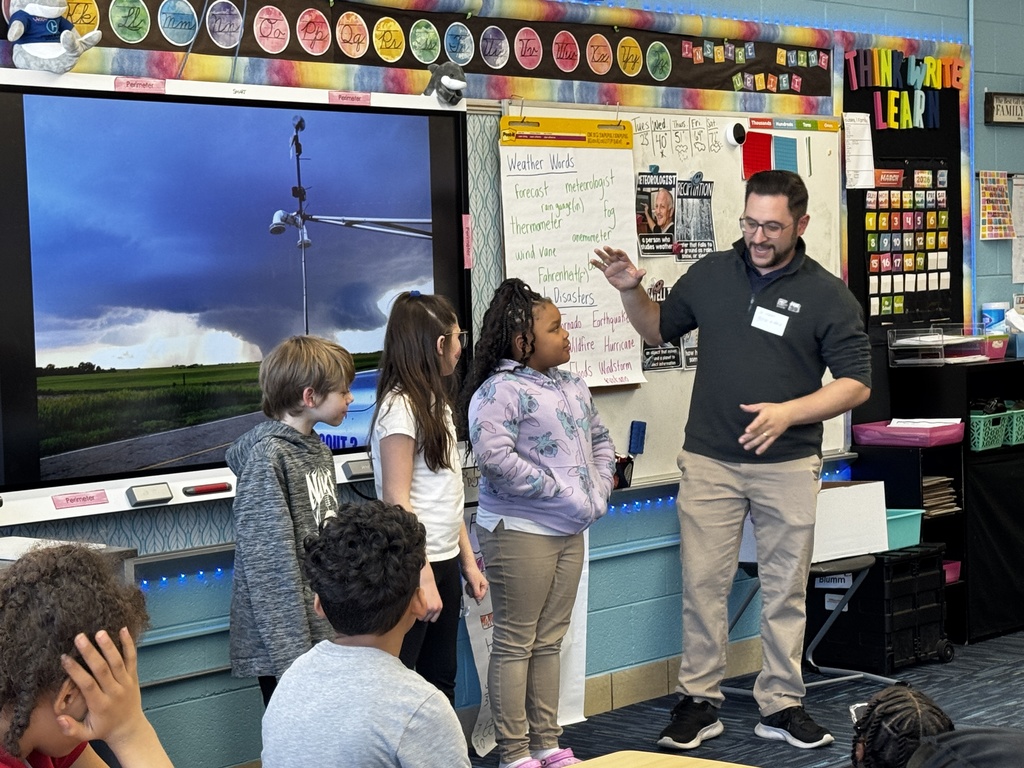 Joey Marino called three students up to model how hail forms