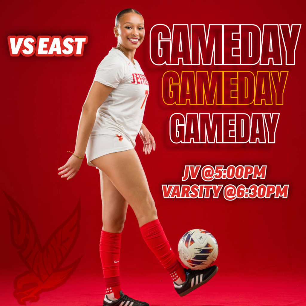 🟥🟨 GAME DAY – GIRLS SOCCER 🟨🟥  The J-Hawks hit the road tonight!  ⚽ at East 📍 Swanson Stadium 🕔 JV – 5:00 PM 🕡 Varsity – 6:30 PM  Let’s go J-Hawks!  #FlyWithUs #VuelaConNosotros