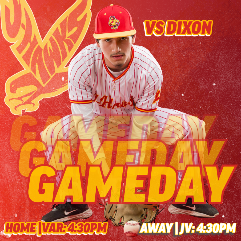 🟥🟨 GAME DAY – J-HAWK BASEBALL 🟨🟥  It’s a split squad day for the J-Hawks!  ⚾ vs Dixon 🕟 First Pitch – 4:30 PM  🏠 Varsity – HOME 🚌 JV – AWAY  Good luck to both squads—let’s go J-Hawks!  #FlyWithUs #VuelaConNosotros