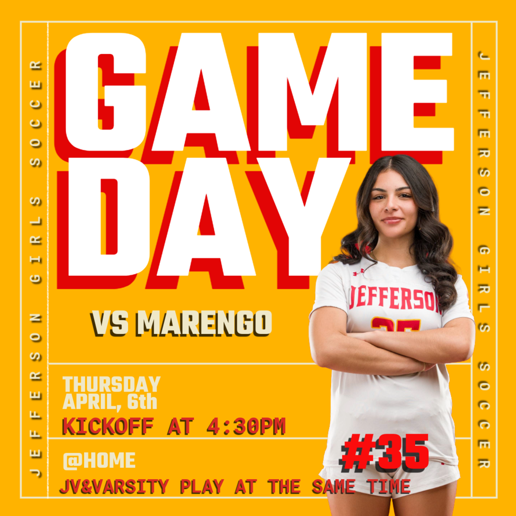 ⚽🔥 GAMEDAY | GIRLS SOCCER 🔥⚽ 🟥🟨 J-HAWKS AT HOME! 🟨🟥 📍 vs. Marengo 📅 Today ⏰ 4:30 PM Kickoff ⚽ JV – Grass Fields ⚽ Varsity – Turf Field ⏱ Both games start at the same time! Come out and support your J-Hawks as they take the field! Bring the energy and pack the sidelines! 💪🔥