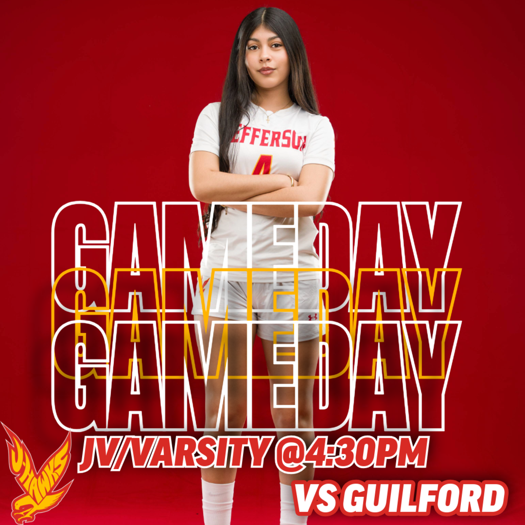 🟥🟨 GAME DAY 🟨🟥  The J-Hawks are back home tonight as Girls Soccer takes on Guilford!  📍 Home 🆚 Guilford 🕓 JV/V at 4:30 PM  Come out and support your J-Hawks as they defend home turf! ⚽️🔥  #FlyWithUs #VuelaConNosotros