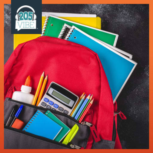 Backpack with school supplies