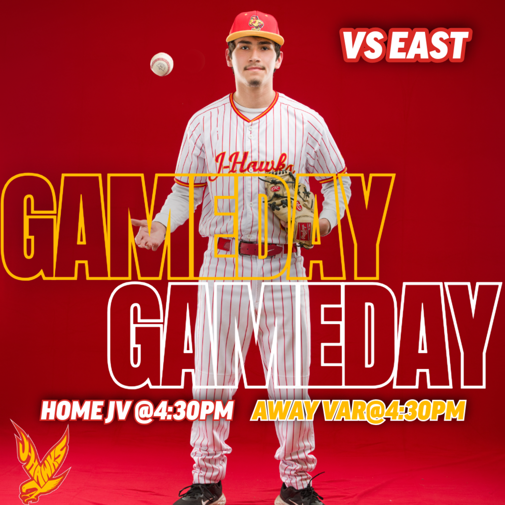 🟥🟨 GAMEDAY | J-Hawk Baseball  JV is HOME Varsity is ON THE ROAD  🆚 East ⏰ 4:30 PM  Let’s get after it—protect home field and compete on the road. Go J-Hawks!  #FlyWithUs #VuelaConNosotros