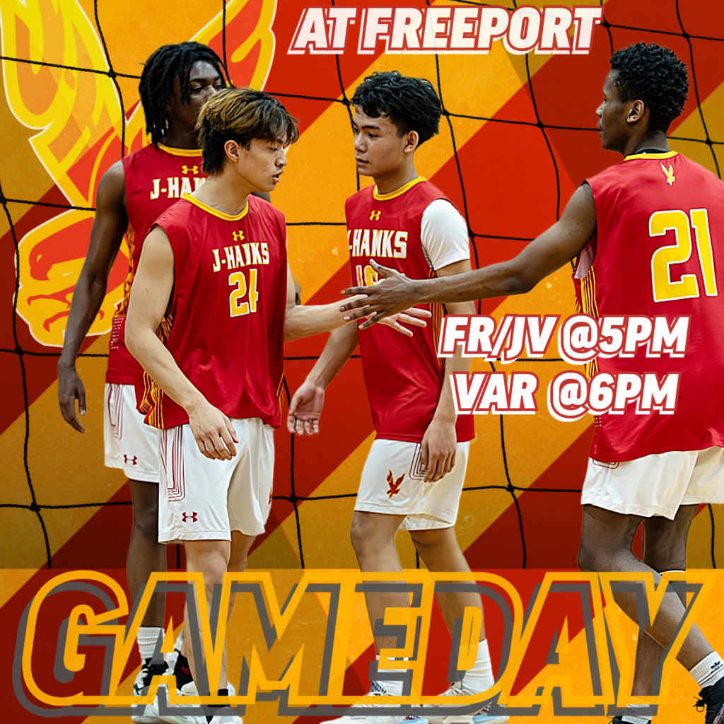 🟥🟨 GAMEDAY | J-Hawk Volleyball 🟨🟥  The J-Hawks hit the road tonight for a conference matchup at Freeport! 🏐 Freshman/JV — 5:00 PM 🏐 Varsity — 6:00 PM 📍 Freeport  Bring the energy and let’s back the red and gold as our J-Hawks compete tonight! Fly with us and rep Jefferson pride all evening long! #FlyWithUs #VuelaConNosotros