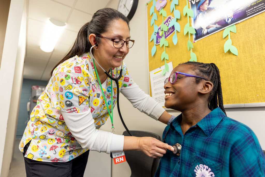 School Nurse with student