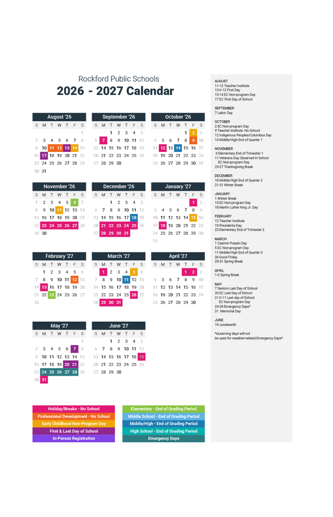 26-27 Academic Calendar