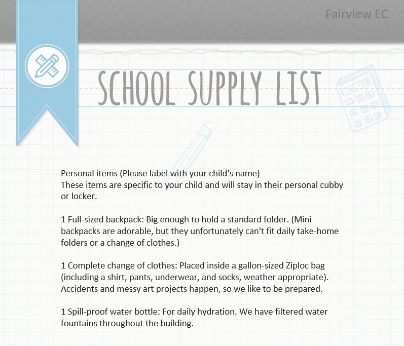 supply list