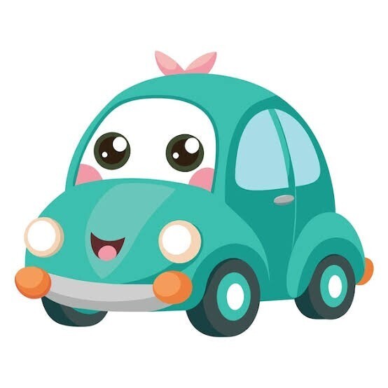 cute teal car