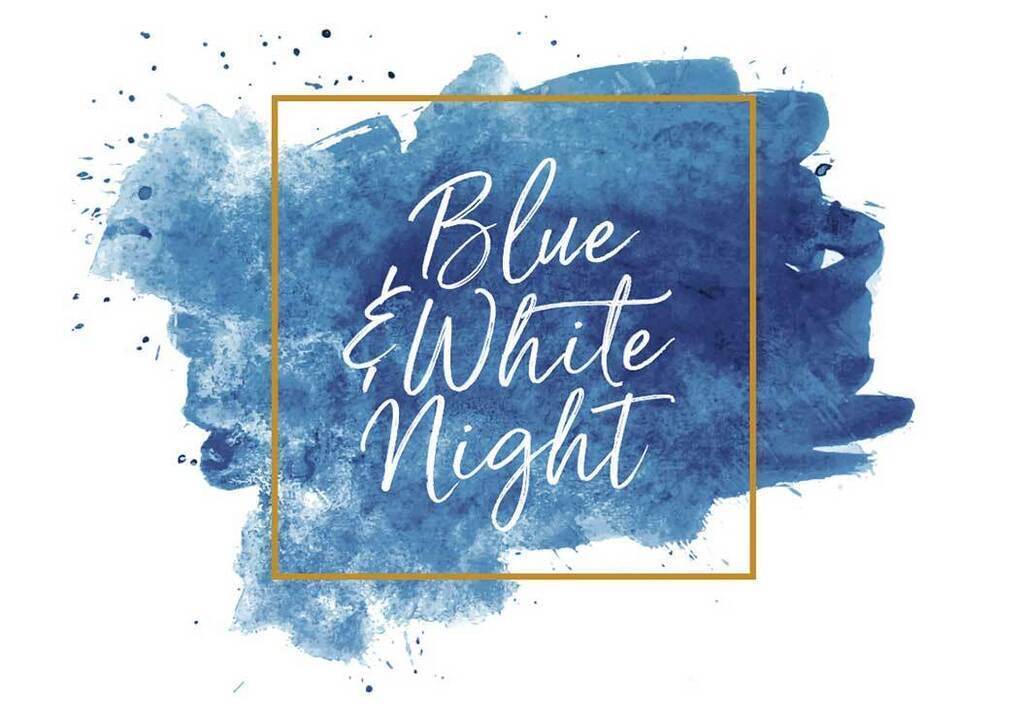 Blue and White night with blue