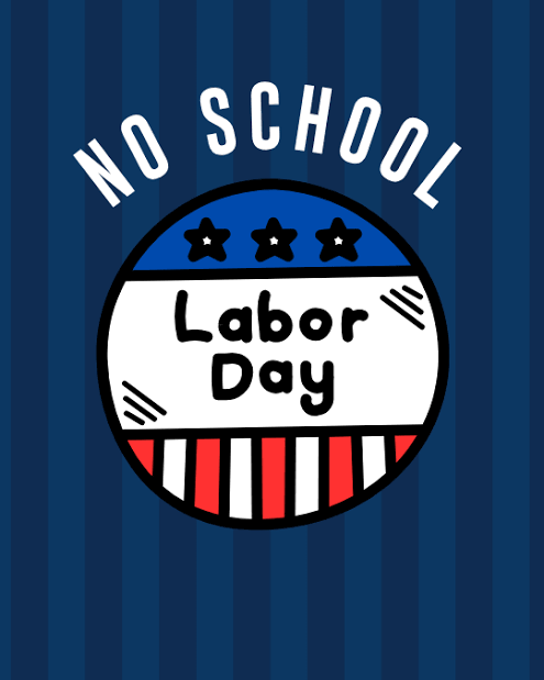 No school, labor day with stars and stripes