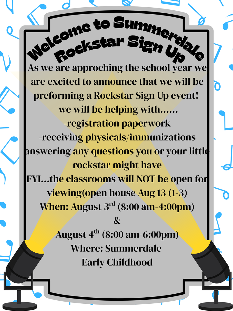 Rock Star sign up(registration paperwork) event