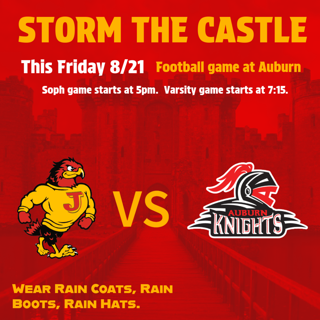 Gameday graphic for Jefferson vs Auburn football on friday.