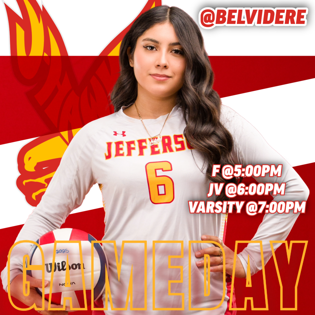 🟥 🟨 🏐 GAMEDAY! J-Hawks Girls Volleyball at Belvidere! 🏐 🟨 🟥  Our Lady J-Hawks hit the road to take on Belvidere!  📅 Match Schedule:  Freshman serves up at 5:00 PM JV takes the court at 6:00 PM Varsity battles at 7:00 PM 📍 AWAY GAME @ Belvidere  Let's travel and support our J-Hawks! Wear your red and yellow and bring the noise. Show Belvidere what J-Hawks pride looks like on the road!  #FlyWithUs #VuelaConNosotros
