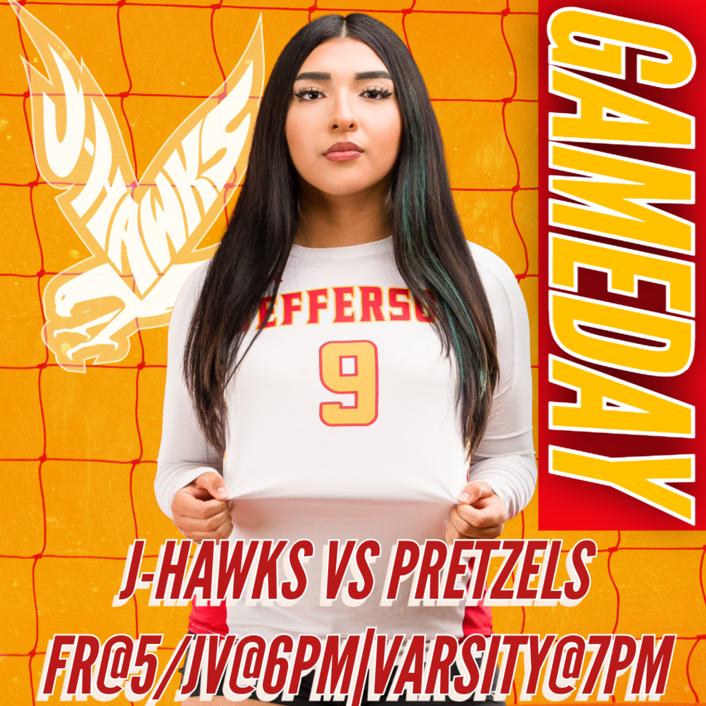 🟥 🟨 🏐 GAME DAY! J-Hawks Volleyball vs Freeport Pretzels! 🏐 🟨 🟥  Our Lady J-Hawks hit the road to take on the Freeport Pretzels!  📅 Match Schedule:  Freshman serves up at 5:00 PM JV takes the court at 6:00 PM Varsity battles at 7:00 PM 📍 AWAY GAME @ Freeport  Let's travel and support our J-Hawks! Wear your red and yellow and bring the noise. Show the Pretzels what J-Hawks pride looks like on the road!  #FlyWithUs #VuelaConNosotros