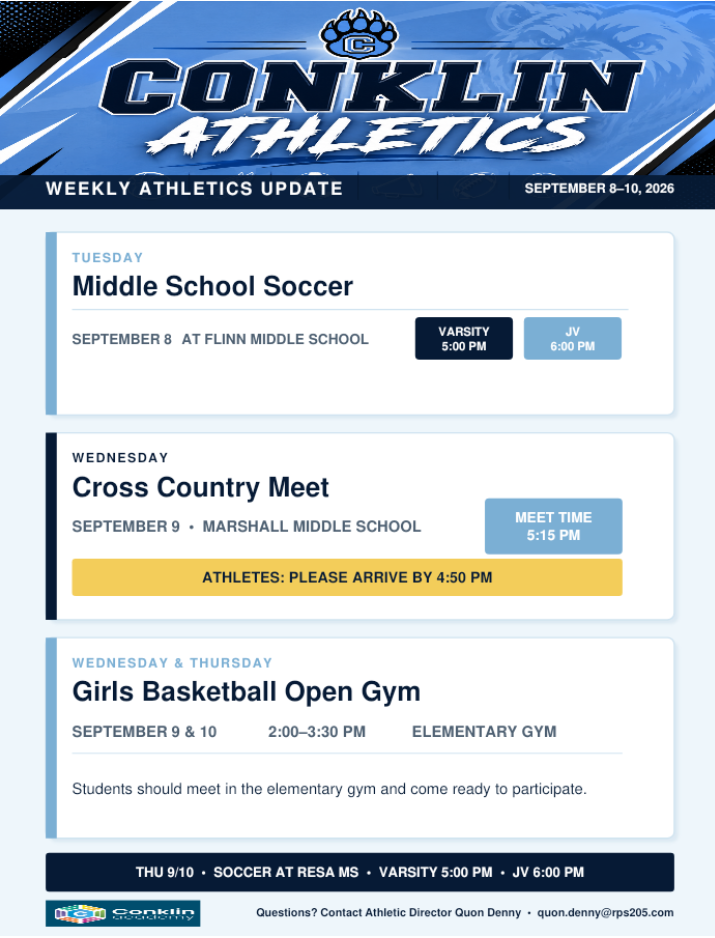 Conklin Athletics newsletter 