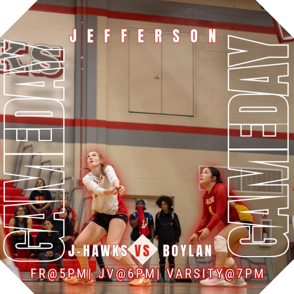 🟥 🟨 🏐 GAME DAY! J-Hawks Volleyball at Boylan High School! 🏐 🟨 🟥  Our Lady J-Hawks hit the road to take on Boylan!  📅 Match Schedule:  Freshman serves up at 5:00 PM JV takes the court at 6:00 PM Varsity battles at 7:00 PM 📍 AWAY GAME @ Boylan High School  Let's travel and support our J-Hawks! Wear your red and yellow and bring the noise. Show Boylan what J-Hawks pride looks like on the road!  #FlyWithUs #VuelaConNosotros #FN5GL #ENTRY@TMOBILE 🏐
