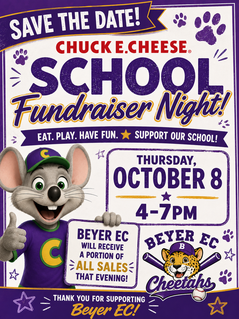 Chuck E Cheese Save the Date