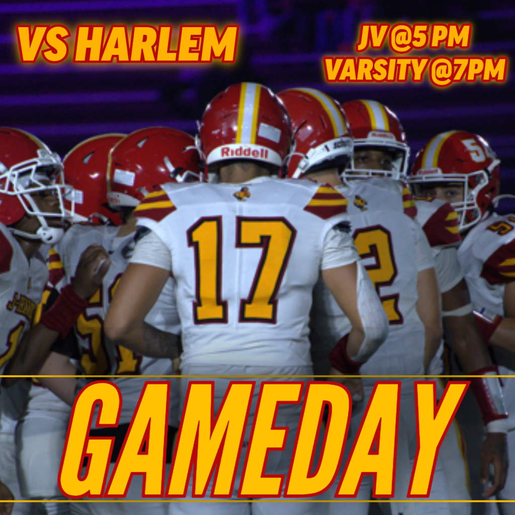 🟥 🟨 🏈 GAME DAY! J-Hawks Football vs Harlem Huskies! 🏈 🟨 🟥  Come out and support our J-Hawks as they take on the Harlem Huskies!  📅 Game Schedule:  JV kicks off at 5:00 PM Varsity takes the field at 7:00 PM 🏠 HOME GAME  Let's pack the stands and show our J-Hawks pride! Wear your red and yellow and bring the energy. Don't miss the action!  📸 Thank you to our photographers for capturing the moments!  #FlyWithUs #VuelaConNosotros #FN5GL #ENTRY @TMOBILE 🦅🏈